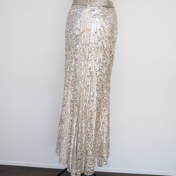 Mac Duggal. Sequined One Shoulder‎ Draped Lace Up Gown. - Picture 6 of 15